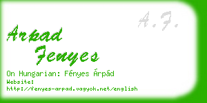 arpad fenyes business card
