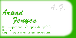 arpad fenyes business card